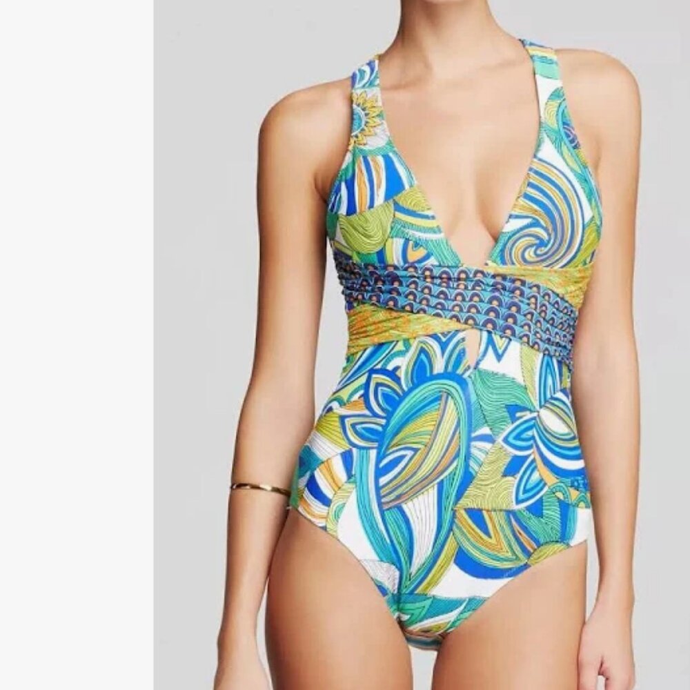 Trina Turk Amazonia One Piece Wrap Around Swimsuit